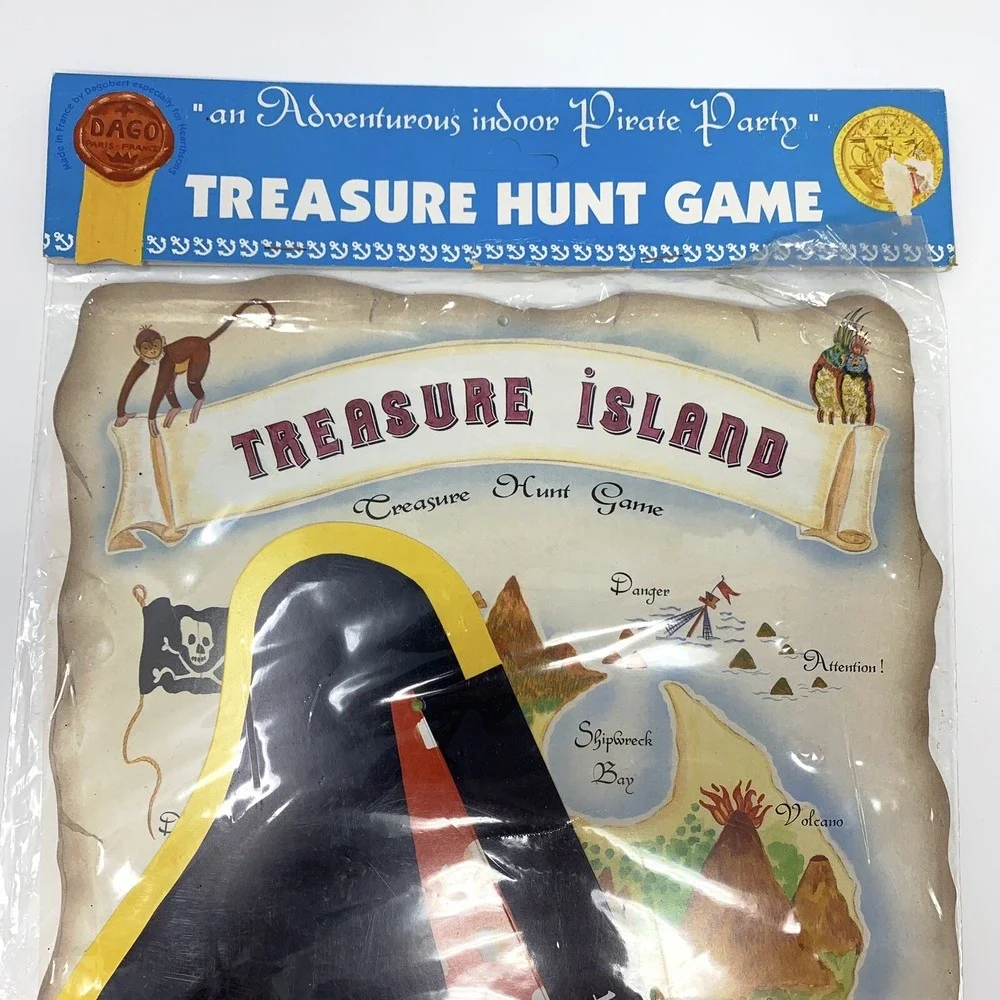 Vintage Treasure Hunt Pirate Party Game Mustaches Hats FUN - Made In France